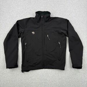 Mountain Hardwear Jacket Mens Medium Black Windstopper Full Zip Softshell Gorp